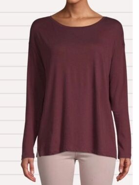 Pure Navy Classic Long-Sleeved Cotton Top NWT